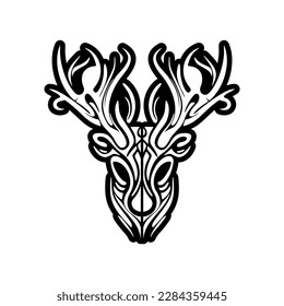 Simple black and white deer vector logo.