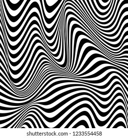 Black and white design. Abstract striped background.