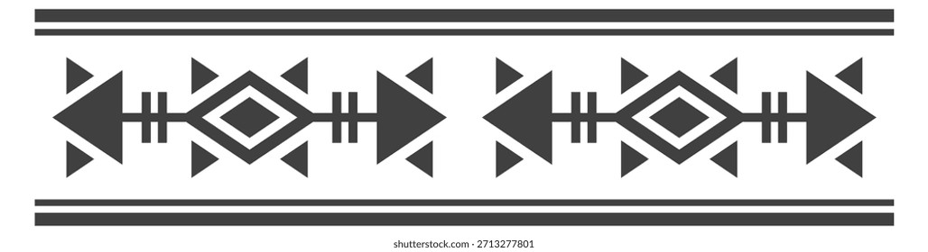 Un diseño en blanco y negro con flechas y diamantes