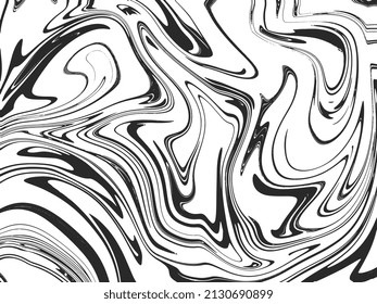 Black And White Design Art Abstract Pattern Design Background. Colorful Wave Liquid Paint Texture Background. Vector Illustrate - Marble With Black Texture Background Vector Illustration In Height Res