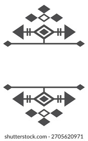 A black and white design with a diamond shape and a triangle