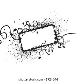 Black and white design element, illustration with copy space