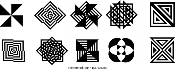 Black and white design elements used for decoration