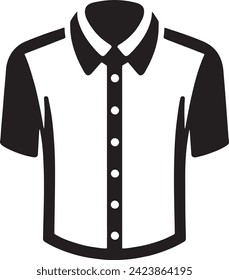 The black and white design emphasizes the shirt's crisp collar and button details, perfect for content about men's fashion, summer wear, or professional casual dress codes.