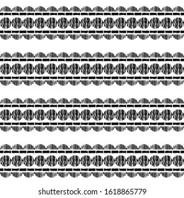 Black and white design. Ethnic boho ornament. Seamless pattern. Tribal motif. Vector illustration for web design or print.