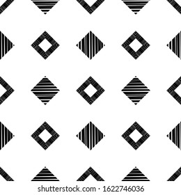 Black and white design. Ethnic boho ornament. Seamless pattern. Tribal motif. Vector illustration for web design or print.