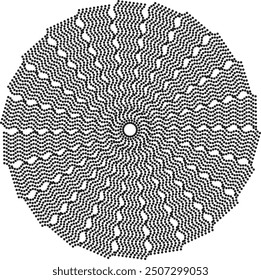 Black and white design with liquid and curve lines, dots, Optical art patterns, and abstract geometric shapes. Futuristic cover set. It is ideal for banners, flyers, Textile printing, and logos	
