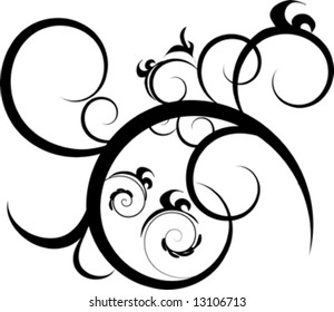 black and white design ornament