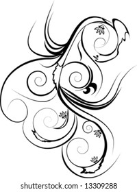 black and white design ornament