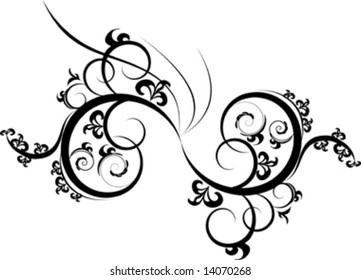 black and white design ornament