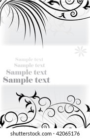 black and white design ornament with place for text
