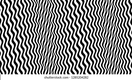 Black and white design. Pattern with optical illusion. Abstract 3D geometrical background. Vector illustration.