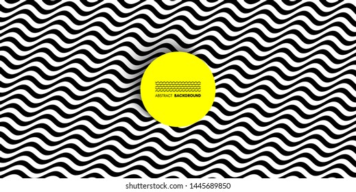 Black and white design. Pattern with optical illusion. Abstract 3D geometrical background. Vector illustration.