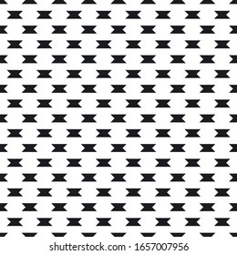 Black and white design for prints, decor, packaging. Abstract monochrome background with small angular figures, geometrical elements. Simple repeatable texture. Vector funky geometric seamless pattern