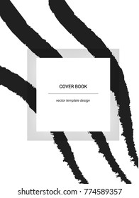 Black and white design template for cover book, invitation card, presentation, brochure, banner, wallpaper and online content. Minimal style abstract background