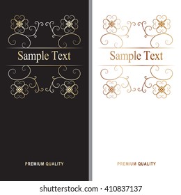 Black and white design template covers for menu, booklets etc. Grouped for easy editing.