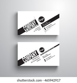 black white design typography name card template, business card, minimalist style, vector