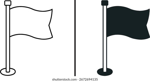 schwarz-weißes Zielflaggen-Vektorsymbol

