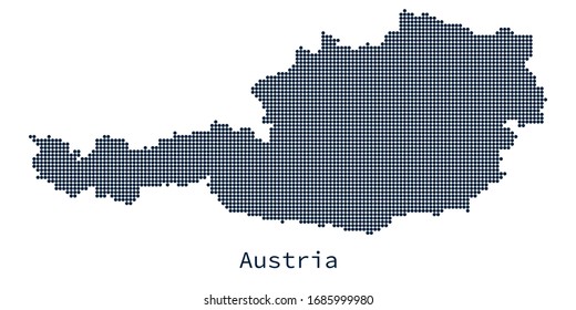 Black White Detailed Dotted Austria Map Stock Vector (Royalty Free ...