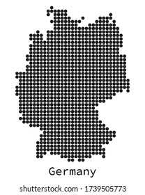Black and white detailed dotted Germany map vector