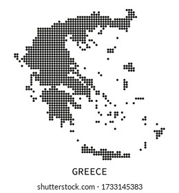 Black and white detailed dotted Greece map vector