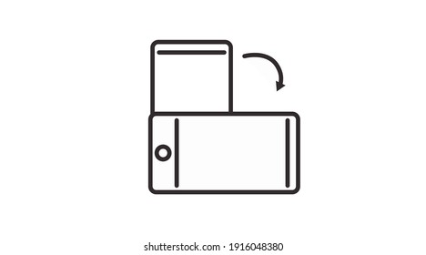 Black and White Device Icon. Vector isolated Illustration of a Smartphone or Device Flipping