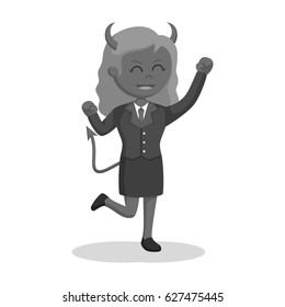 black and white devil businesswoman excited black and white style