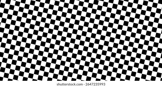 Black and White Diagonal Checkerboard Pattern for Background or Designs
