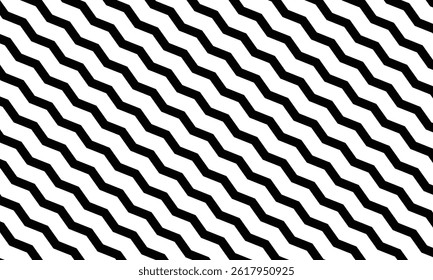 Black and white diagonal contrasting stripes with a zigzag on all sheet .Vector Illustration .EPS 10 .