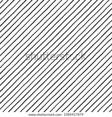 Black and white diagonal hand drawn uneven pinstripes, streaks seamless repeat background, pattern. Oblique, tilted lines, inclined stripes, bars template. Striped dynamic monochrome endless texture.