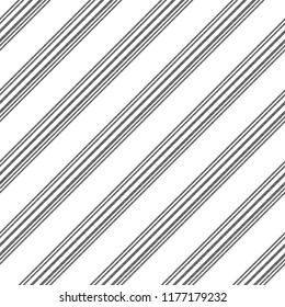 Black white diagonal lines seamless pattern. Vector illustration.