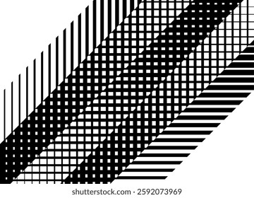 Black and white diagonal pattern of lines. For covers, social networks and graphic projects. Vector striped background. Parallel stripes