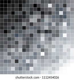 Schwarz-weißer, diagonaler quadratischer Mosaikhintergrund. Vektorgrafik.