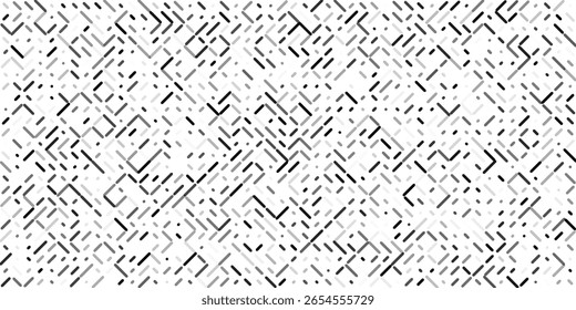 Schwarz-weißer diagonaler Streifenhintergrund, Liniendesign, nahtloses Muster, Vektorgrafik