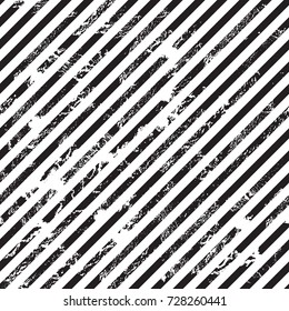 Black and white diagonal stripe background, grunge design, seamless pattern, vector illustration