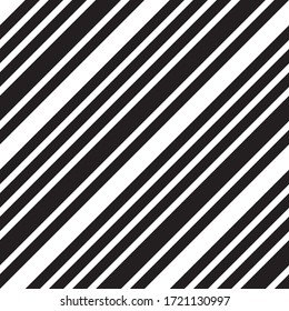 Black and white diagonal striped seamless pattern background suitable for fashion textiles, graphics