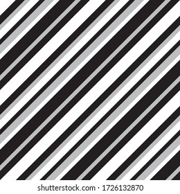 Black and white diagonal striped seamless pattern background suitable for fashion textiles, graphics