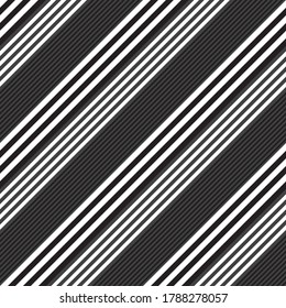 Color negro y blanco diagonal rayado fondo de patrón sin soldadura adecuado para textiles de moda, gráficos