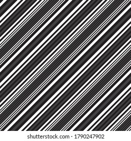 Black and white diagonal striped seamless pattern background suitable for fashion textiles, graphics