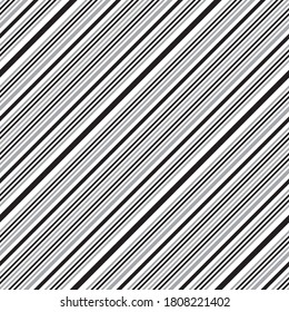 Black and white diagonal striped seamless pattern background suitable for fashion textiles, graphics