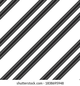 Black and white diagonal striped seamless pattern background suitable for fashion textiles, graphics