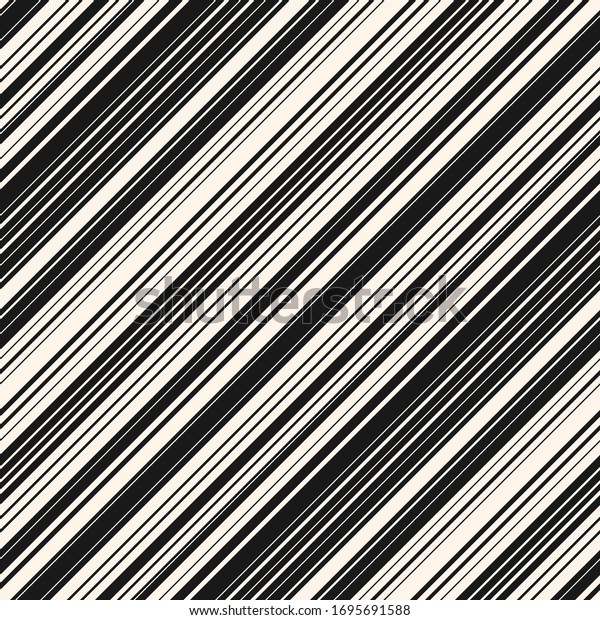 白黒の斜線 模様 細い傾斜線と単純なベクターシームレステクスチャ 45度の傾き 抽象的な幾何学的なストライプの背景 飾りを繰り返す モノクロデザイン のベクター画像 素材 ロイヤリティフリー