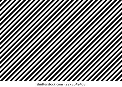 Black and white diagonal stripes repeating pattern background. Vector illustration for web design or print for fabric, packaging, scrapbook, wallpaper, wrapping paper. Abstract monochrome background.