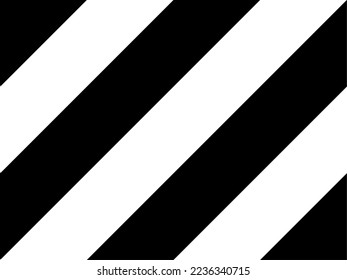 Icono de advertencia de patrón de fondo de textura de franjas diagonales en blanco y negro con una relación de aspecto de 4:3. Imagen vectorial.