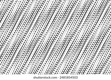 Black and white diagonal triangle dot stripes pattern background. Abstract triangular halftone background as design element. vector illustration. 