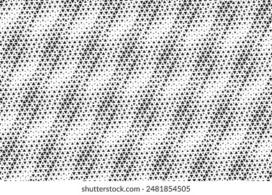 Black and white diagonal triangle dot stripes pattern background. Abstract triangular halftone background as design element. vector illustration. 