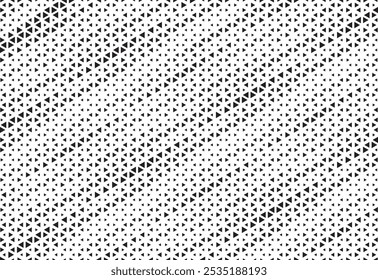 Black and white diagonal triangle dot stripes pattern background. Abstract triangular halftone background as design element. vector illustration.