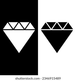 icono de diamante blanco y negro