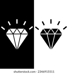 schwarz-weißes Diamantsymbol