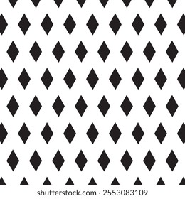 Schwarz-weißes Rautenmuster nahtloses Muster drucken Hintergrunddesign. Schwarzes Rautenmuster. Nahtloses Vektormuster. Geometrische Textur. Schwarz-weißer Hintergrund. eps 10.